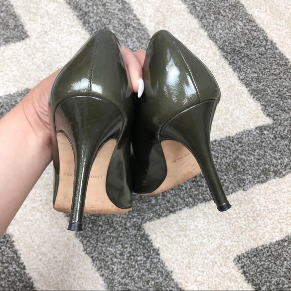 Kate Spade Heels Patent Leather Peep Toe Green - Picture 5 of 6